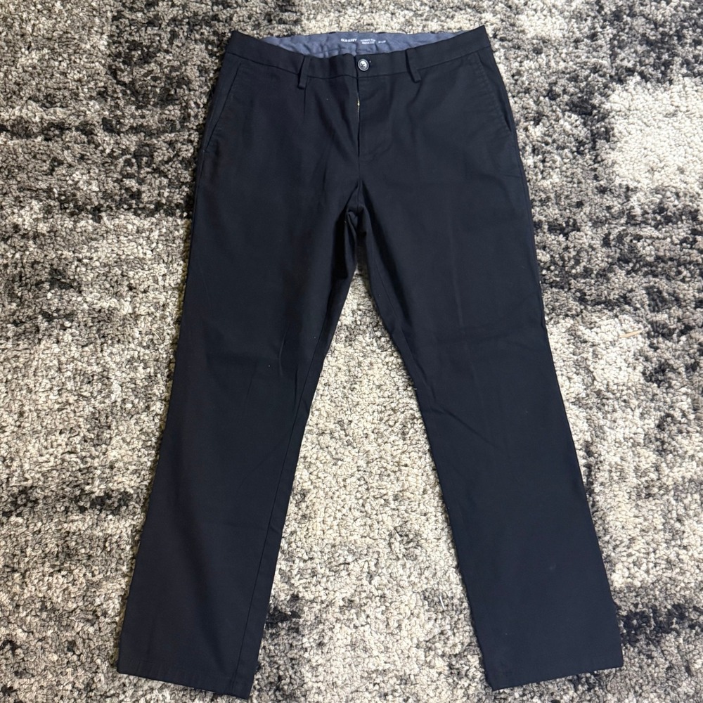 Old Navy Ultimate Slim Built-In Flex Chino Pants Mens 34x30 Black Stretch Casual